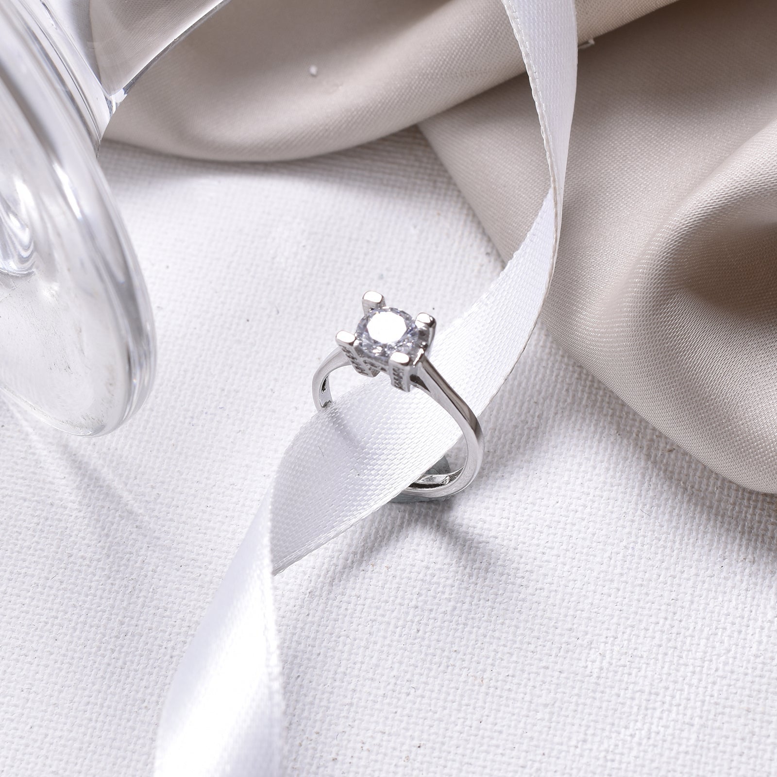 Arora Square Cut Silver Ring