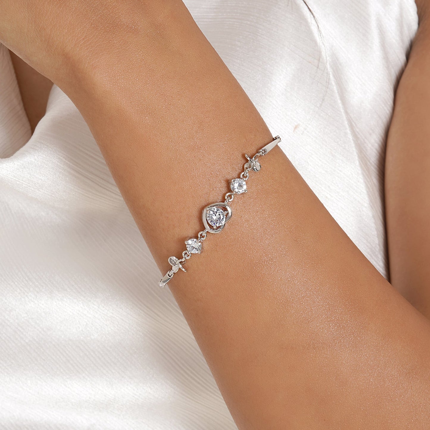 Raven Heart Silver Bracelet