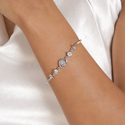 Raven Heart Silver Bracelet