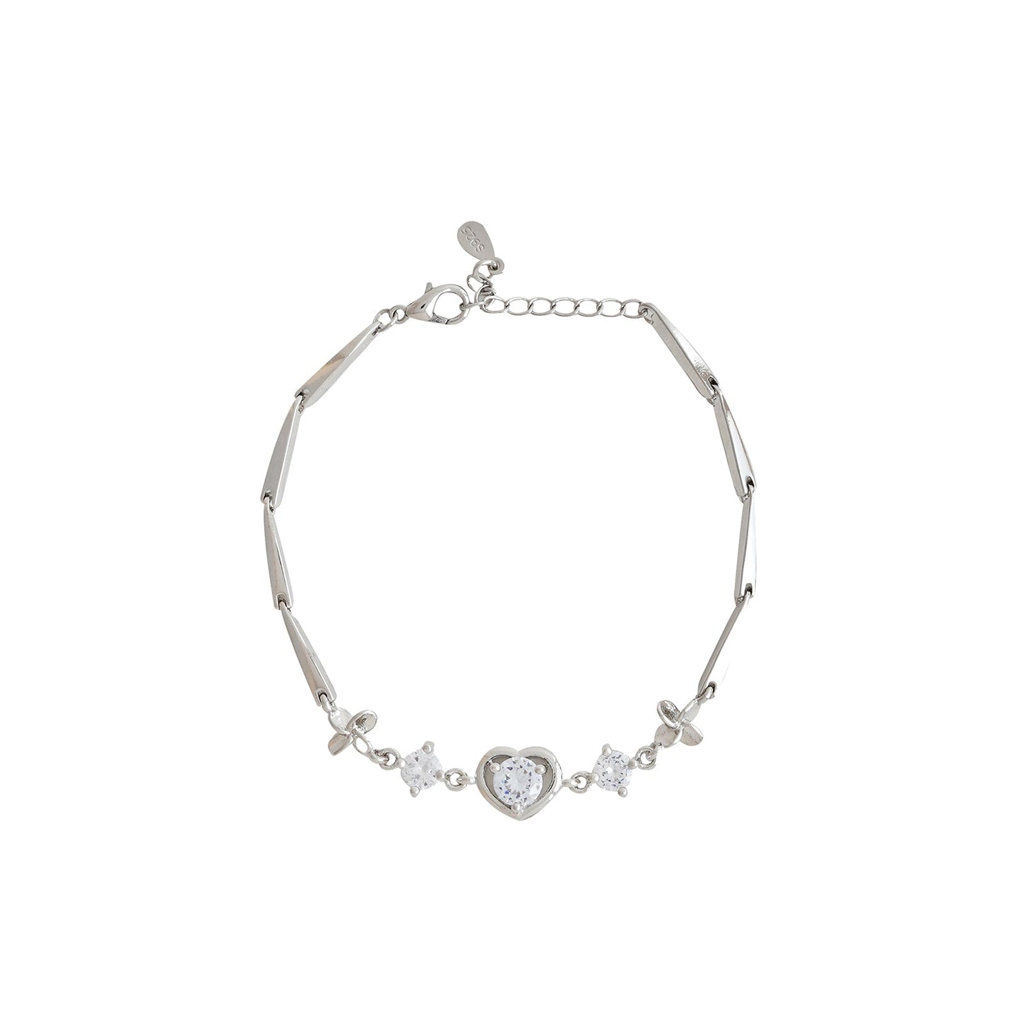 Raven Heart Silver Bracelet