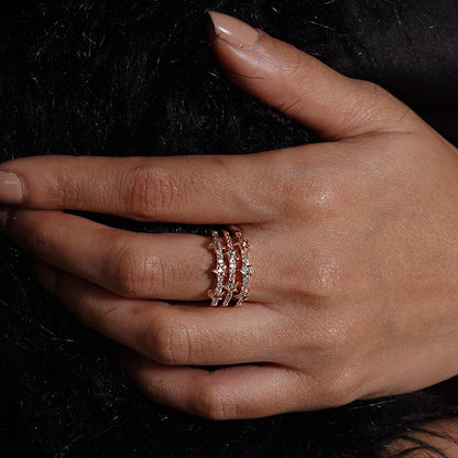 Triple Truffle Rose Gold Ring