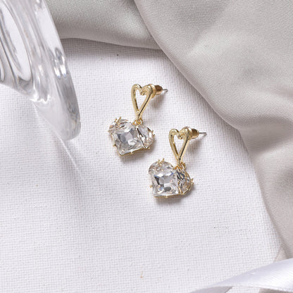 Double Trouble Gold Heart  Earrings