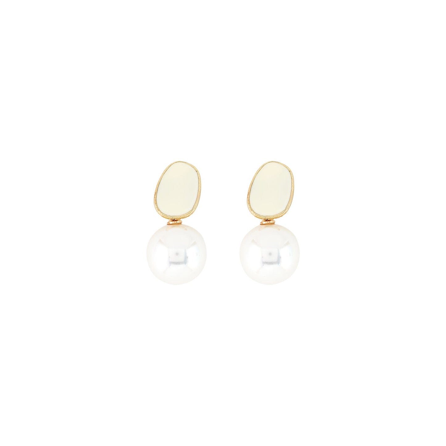 Soleil Gold And White Pearl Earring