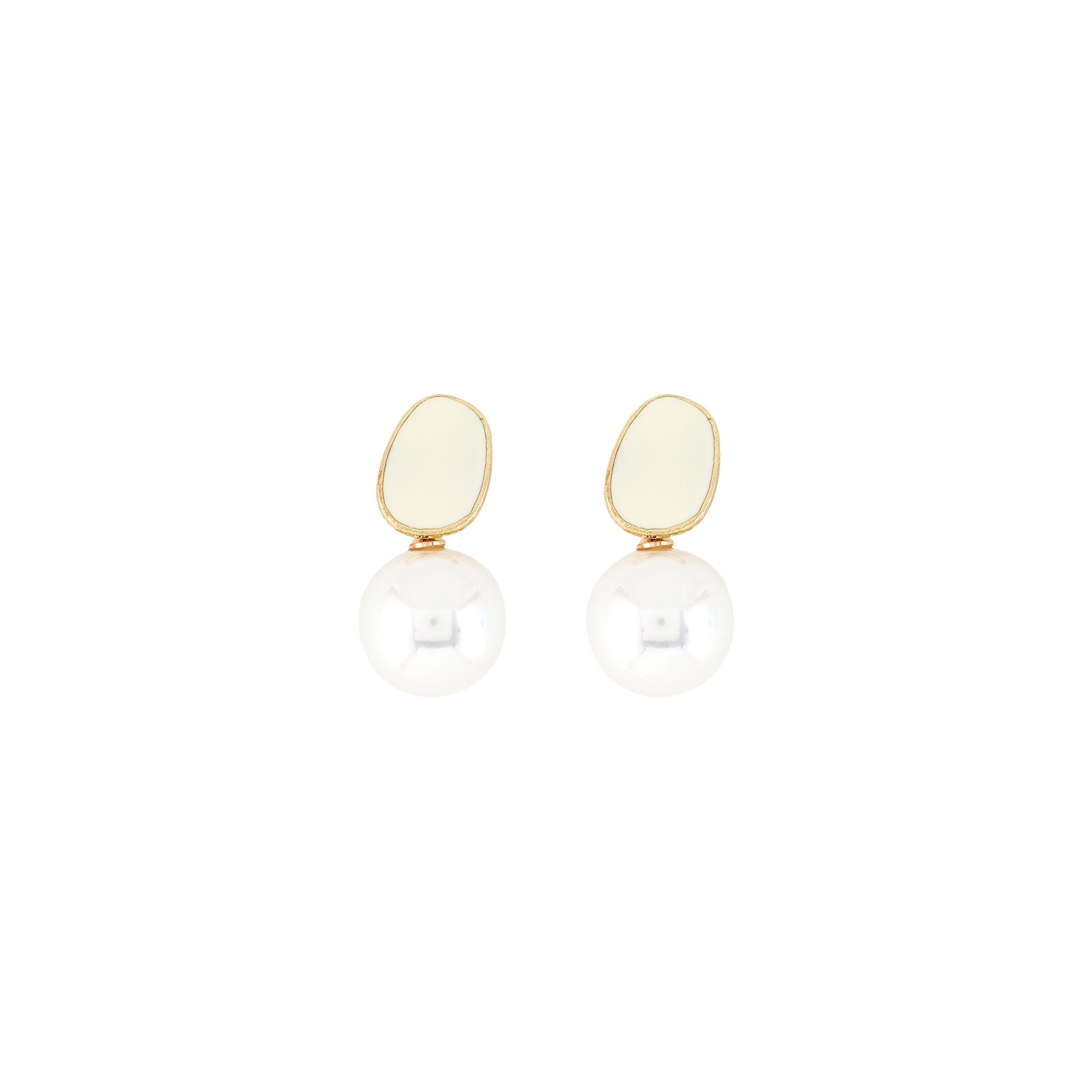 Soleil Gold And White Pearl Earring
