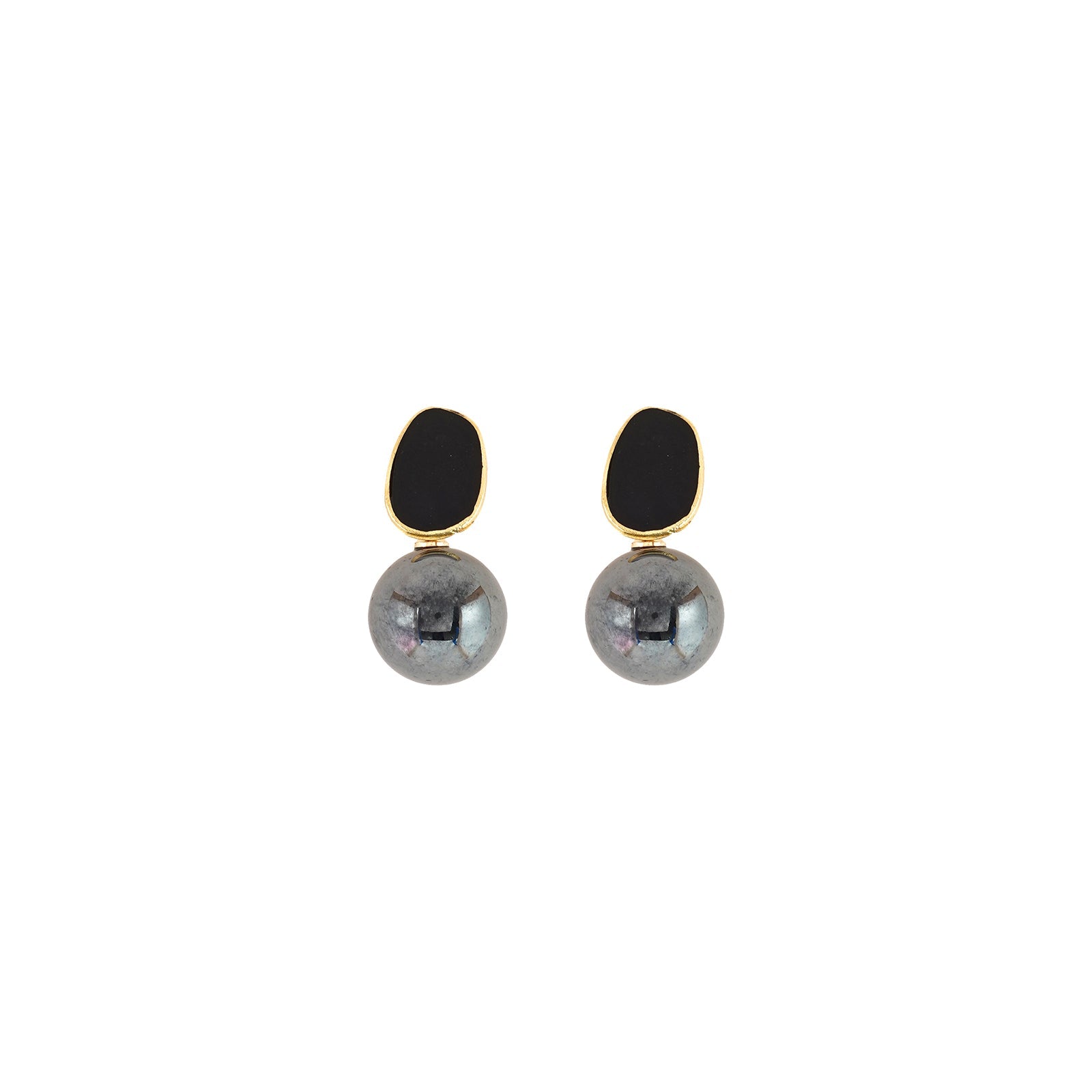 Soleil Black And Gold Pearl Earring