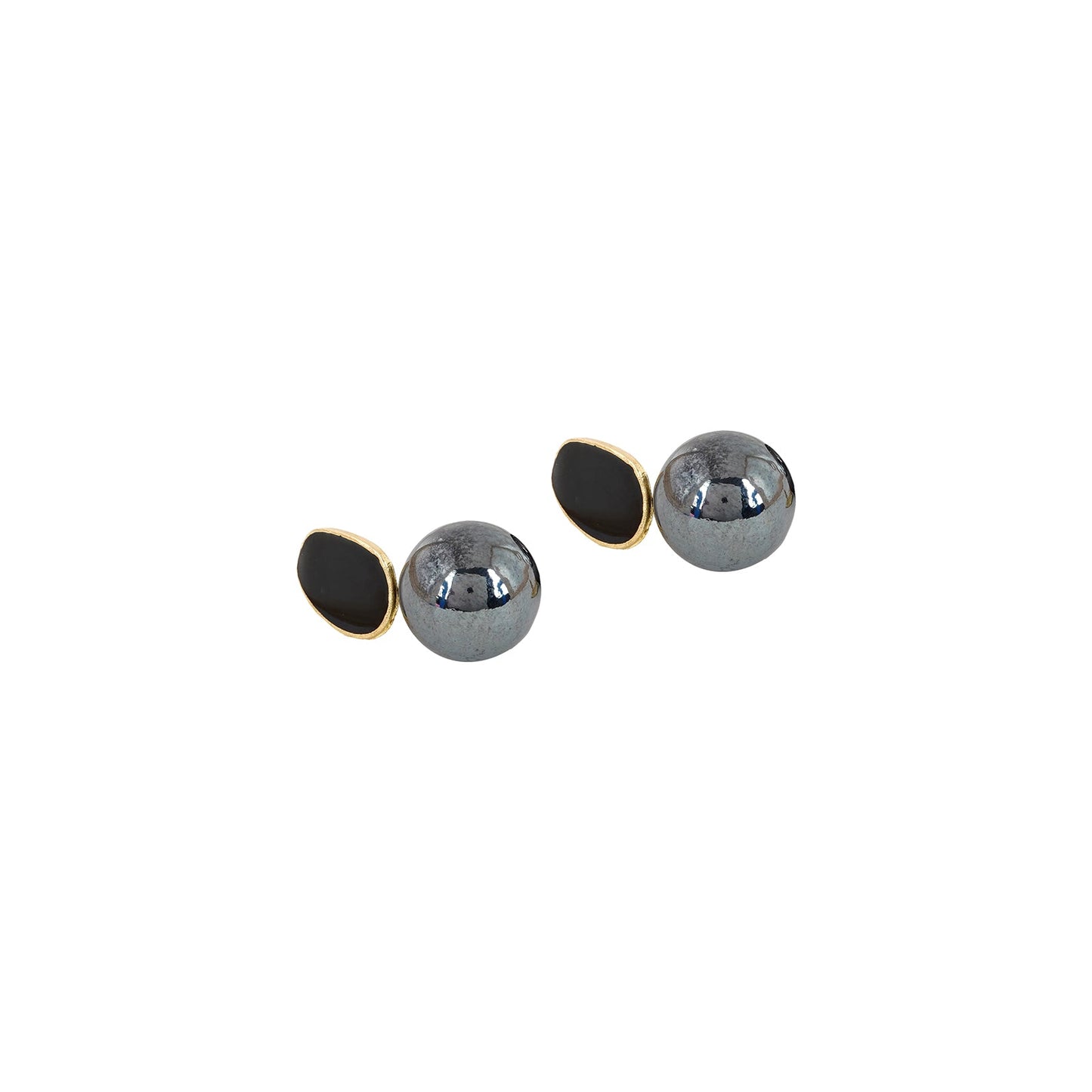 Soleil Black And Gold Pearl Earring