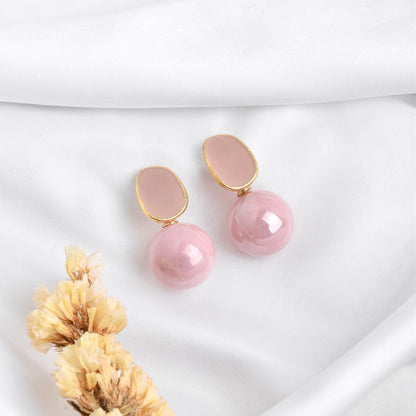 Soleil Rosegold And Pink Pearl Earring