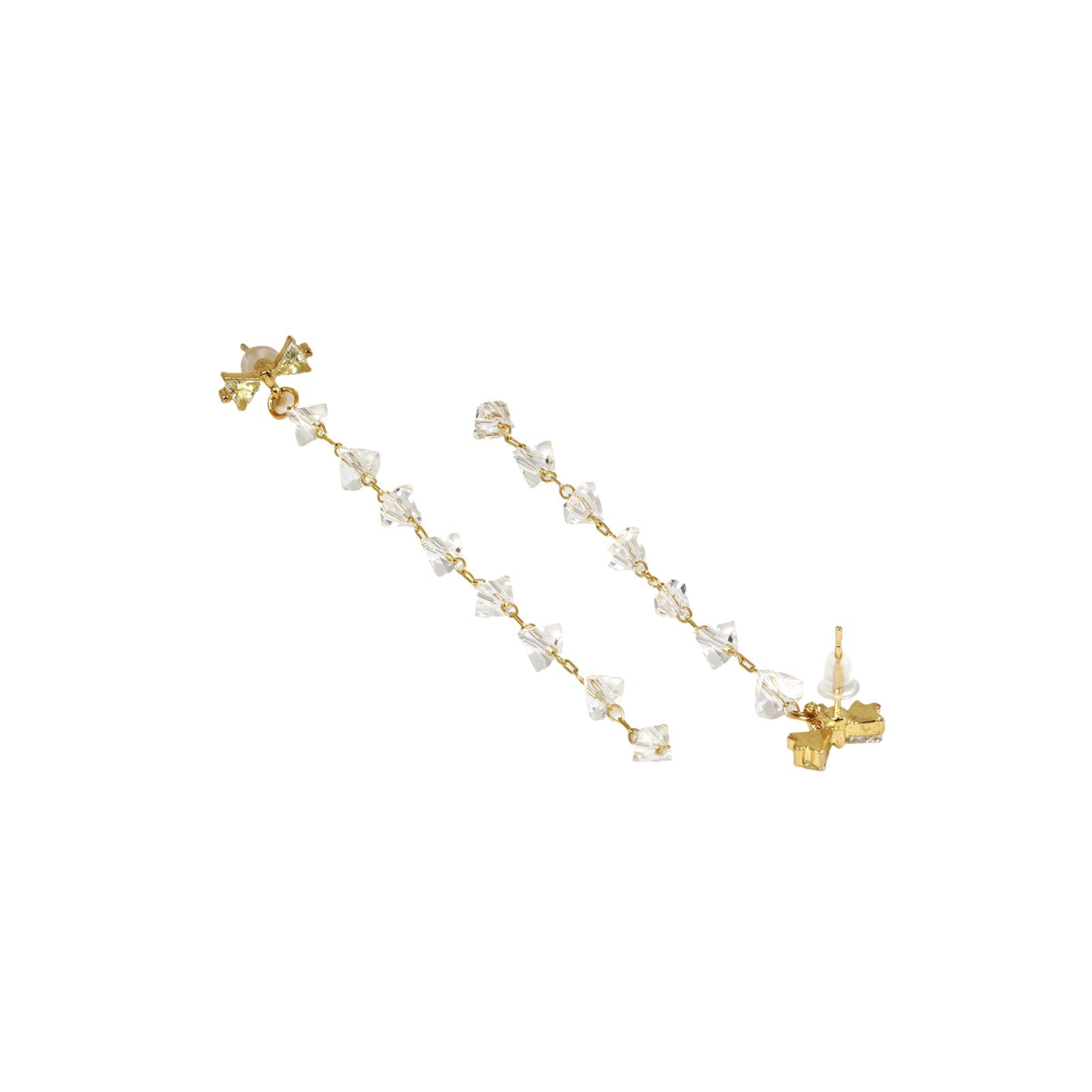 Lo Bow Gold and White Cluster Earring