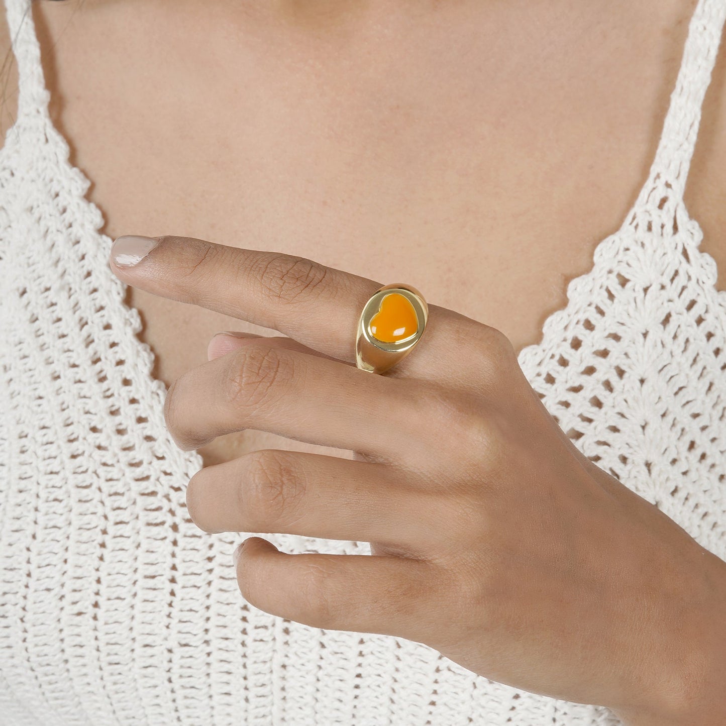 I Heart Yellow Colour Pop Ring