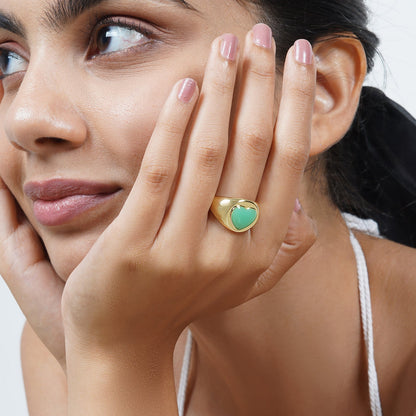 I Heart Green Colour Pop Ring