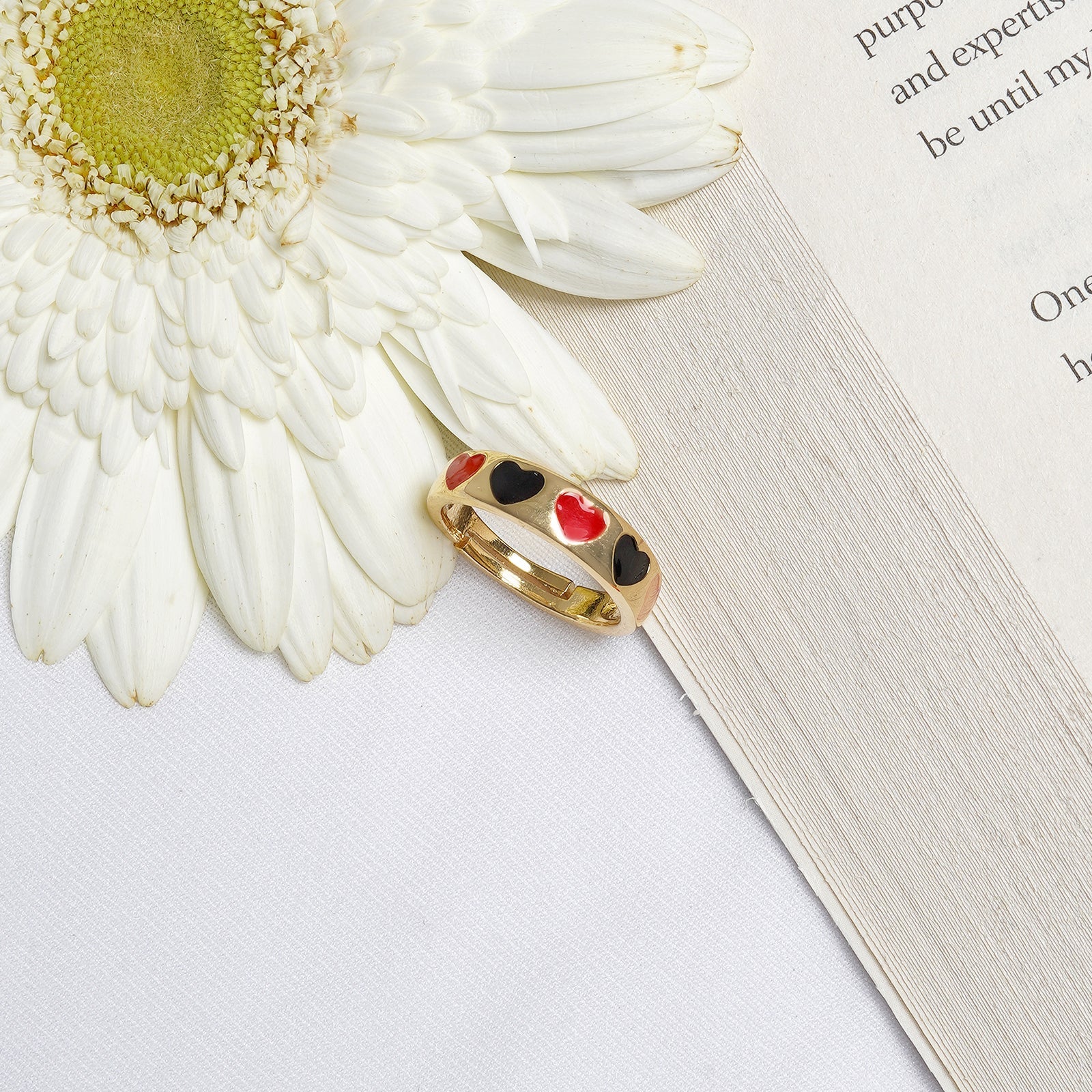 Cara Red And Black Multicolour Ring
