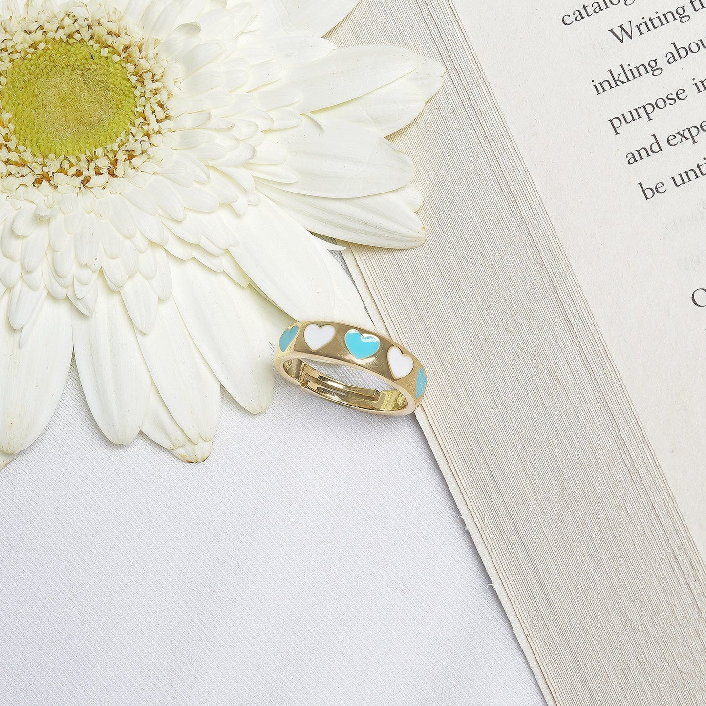 Cara Blue And White Multicolour Ring