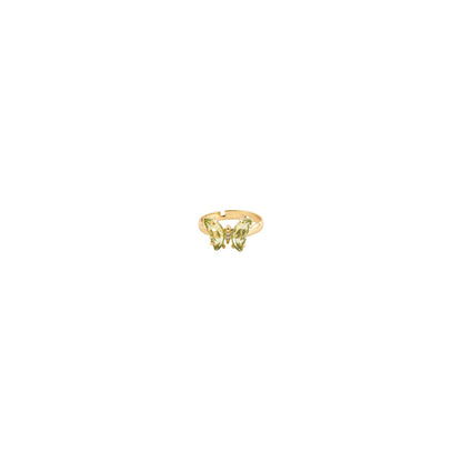 Mabel Butterfly Light Green Stone Ring