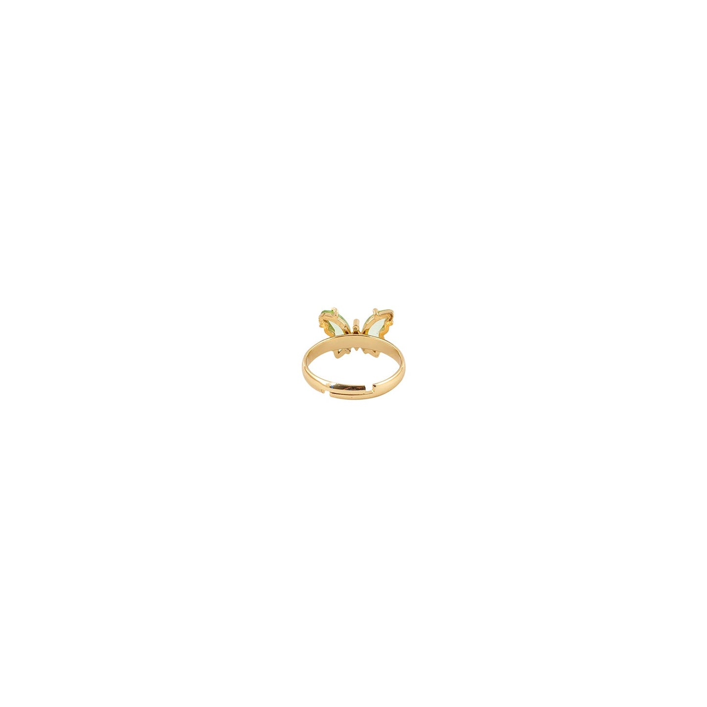 Mabel Butterfly Light Green Stone Ring