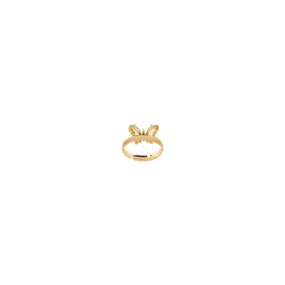 Mabel Butterfly Light Green Stone Ring