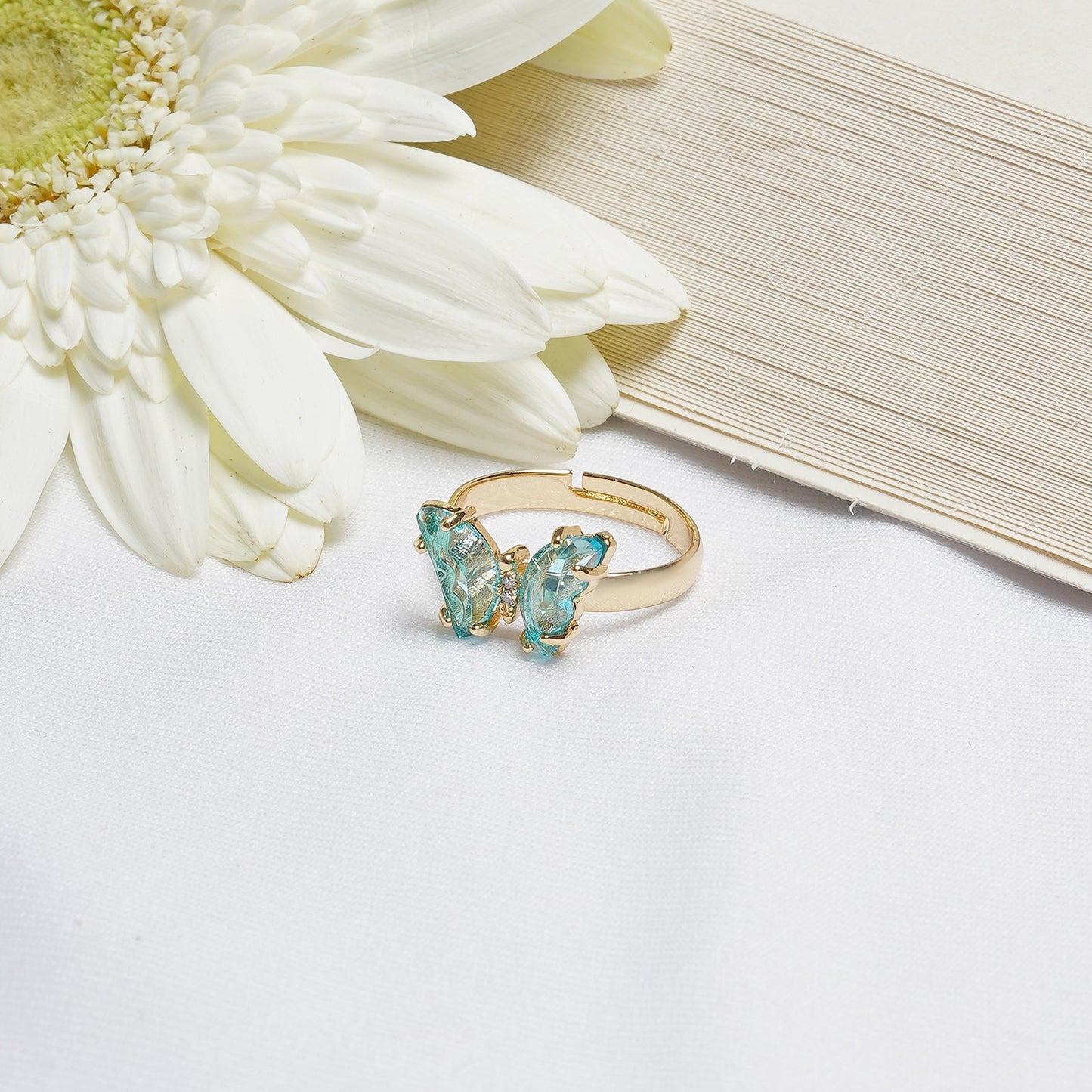 Mabel Butterfly Blue Stone Ring