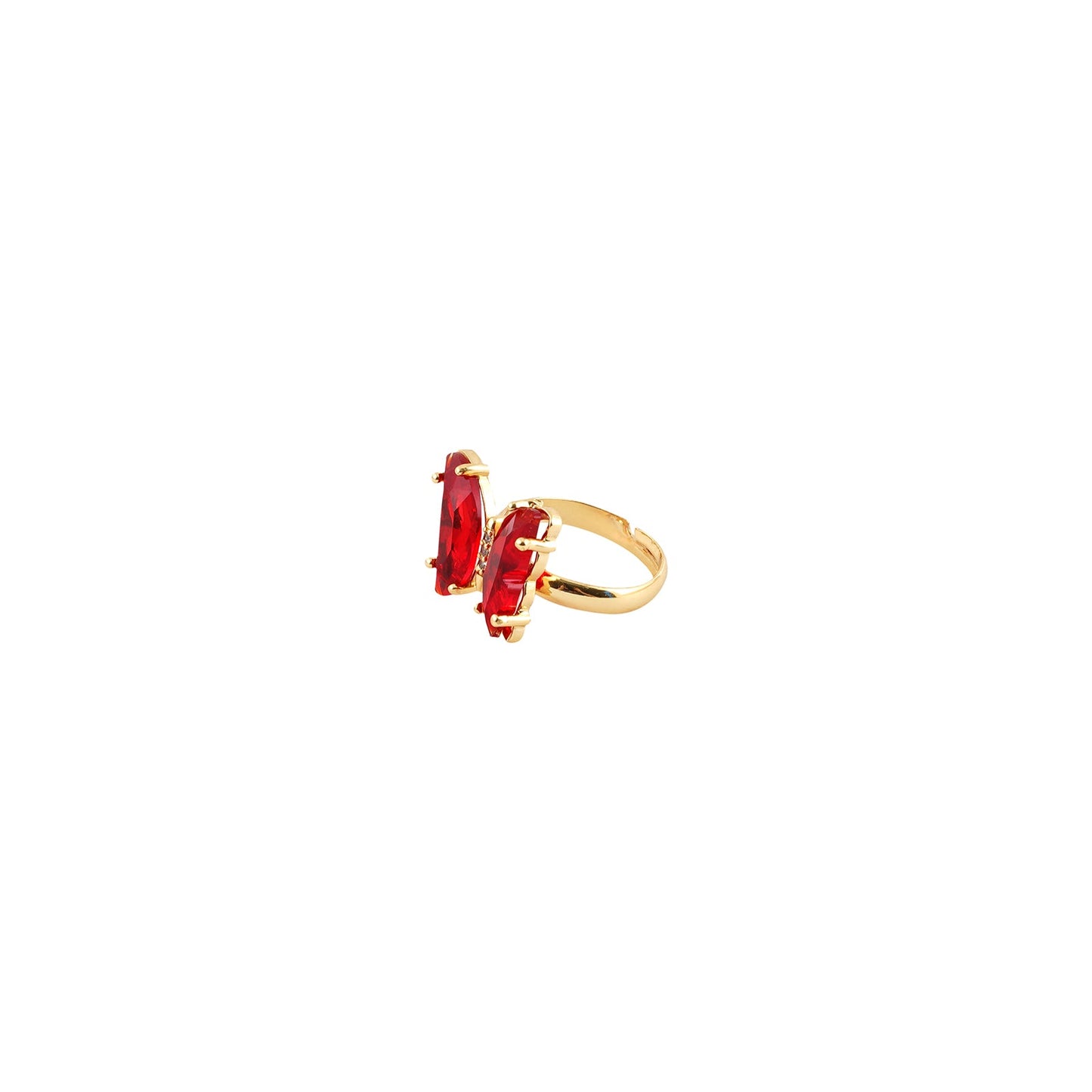 Mabel Butterfly Big Red Stone Ring