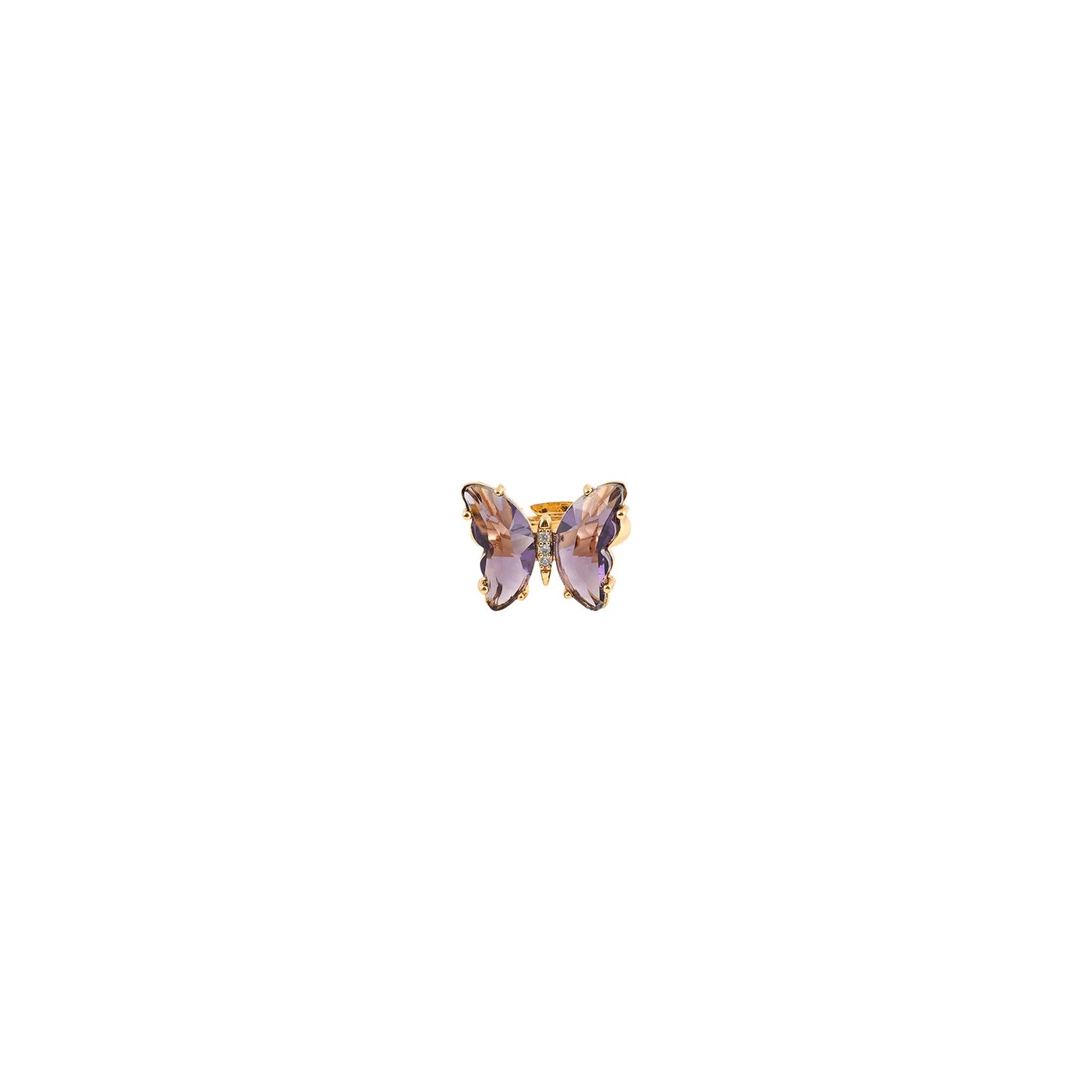 Mabel Butterfly Big Purple Stone Ring