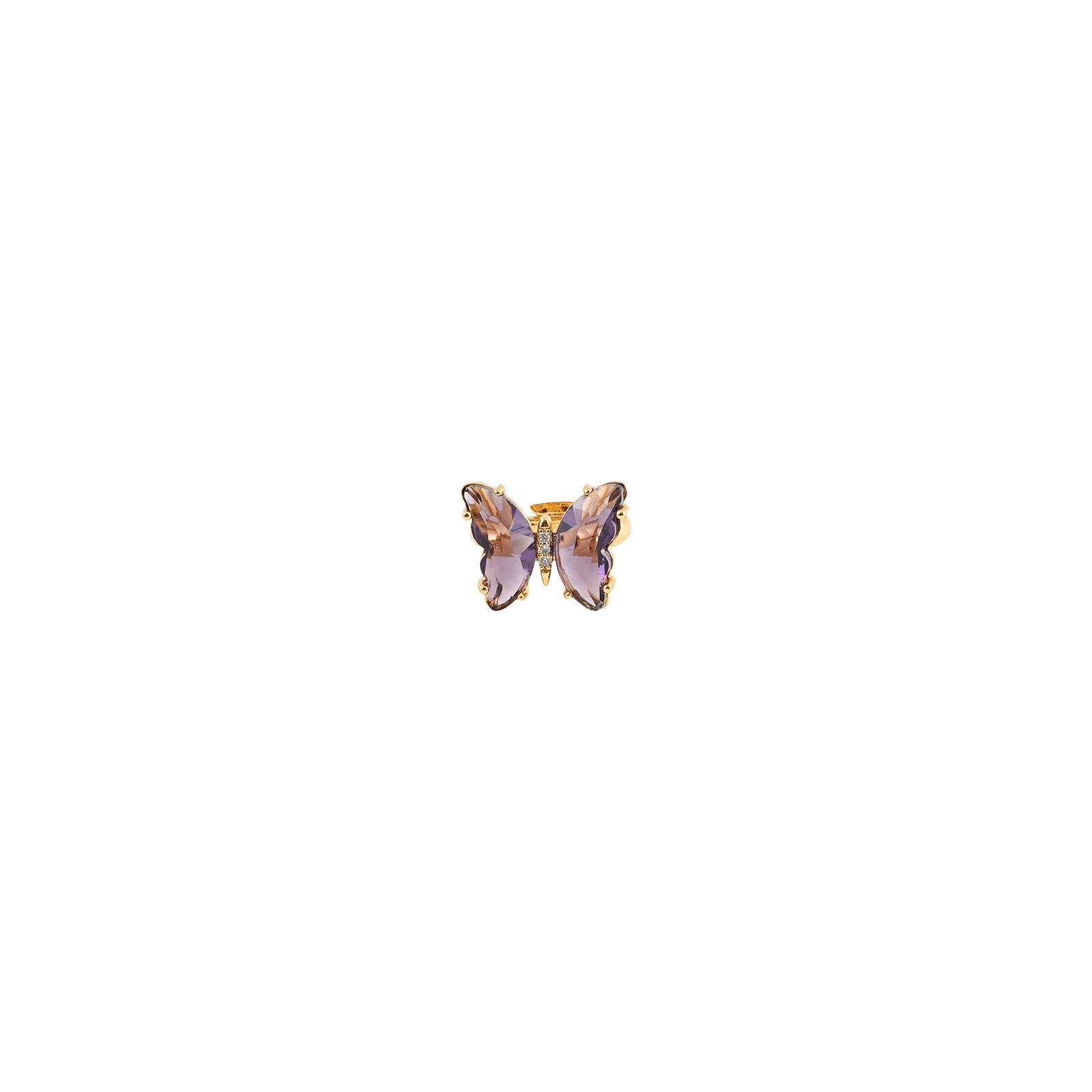 Mabel Butterfly Big Purple Stone Ring