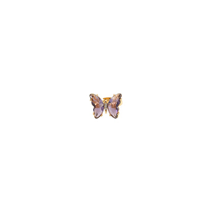 Mabel Butterfly Big Purple Stone Ring