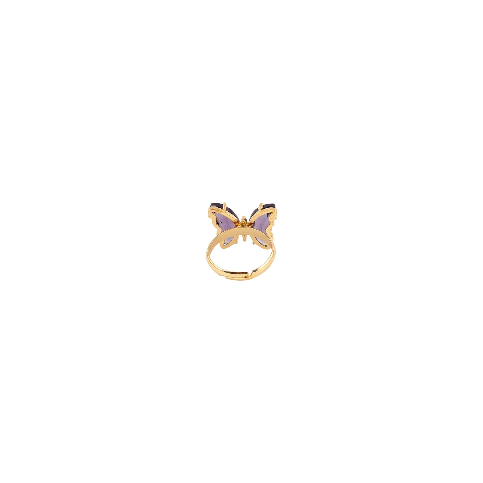 Mabel Butterfly Big Purple Stone Ring