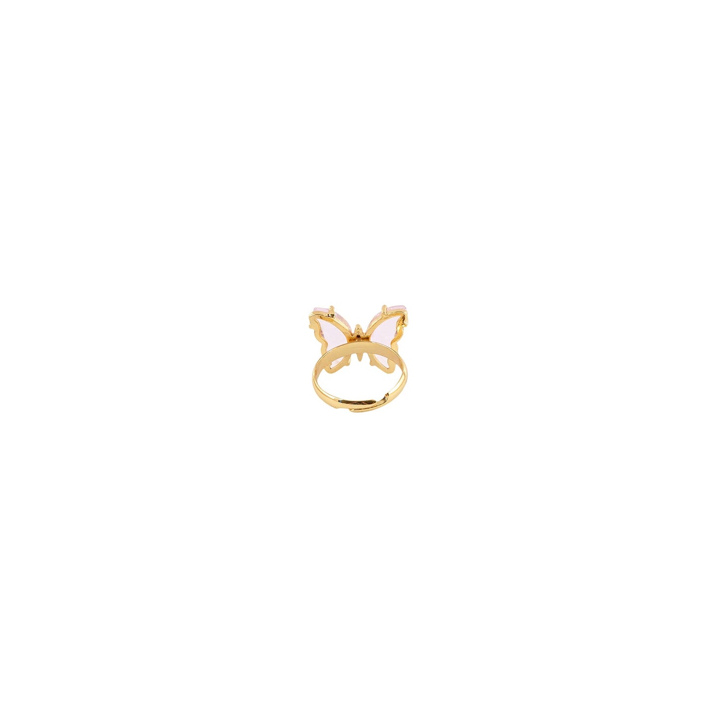 Mabel Butterfly Big Pink Stone Ring
