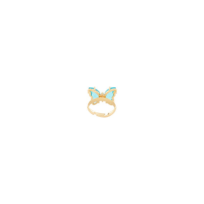 Mabel Butterfly Big Sky Blue Stone Ring