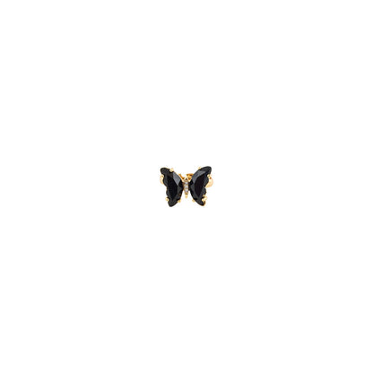 Mabel Butterfly Big Black Stone Ring