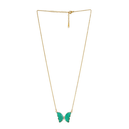 Lainey Green Butterfly Necklace