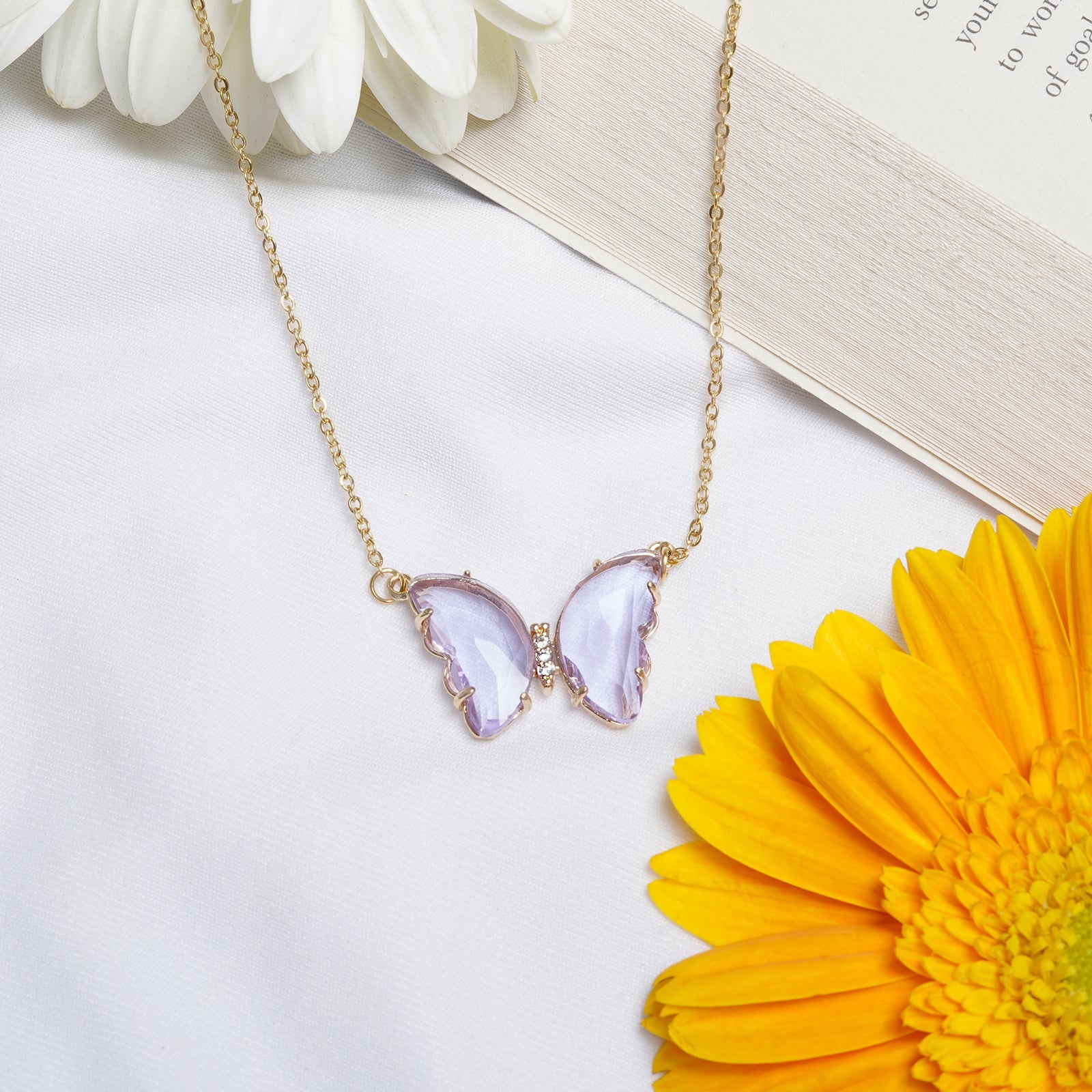 Lainey Purple Butterfly Necklace
