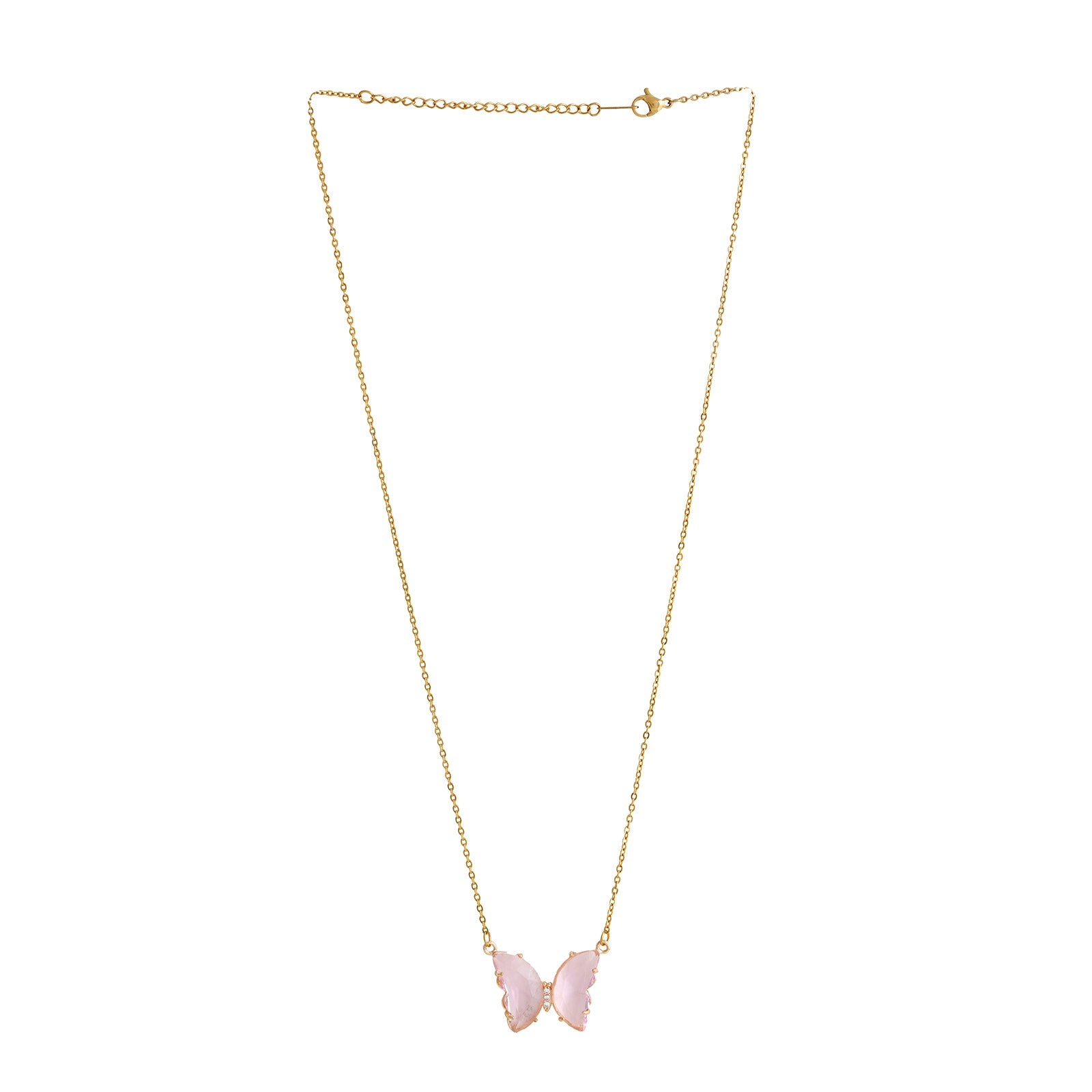 Lainey Pink Butterfly Necklace