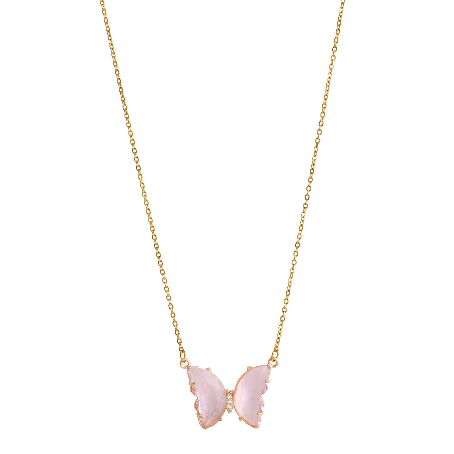 Lainey Pink Butterfly Necklace