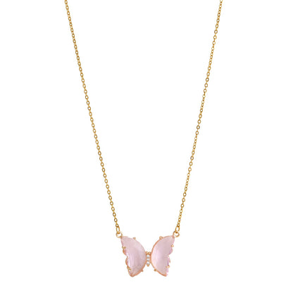 Lainey Pink Butterfly Necklace