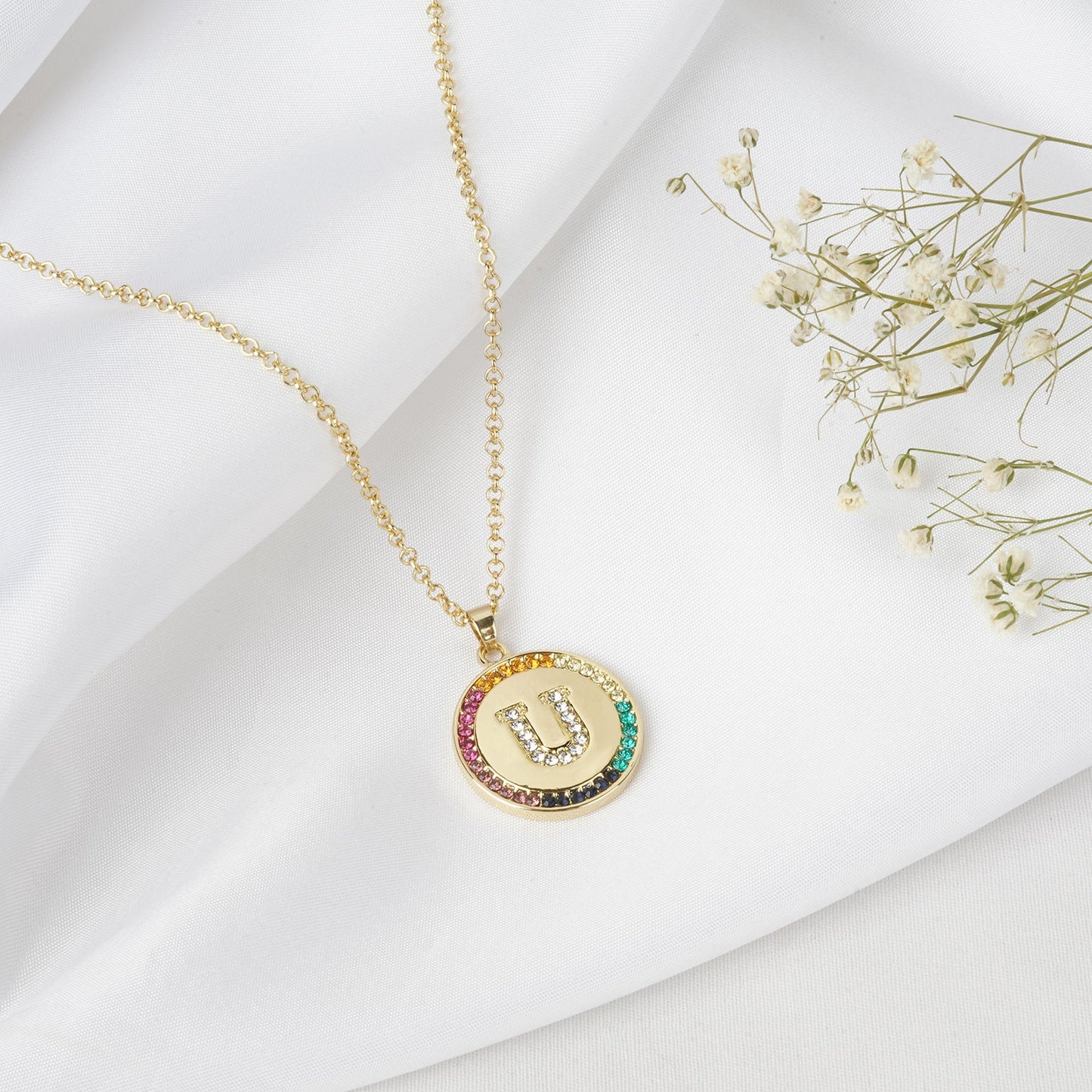 Starlet Alphabet U Necklace