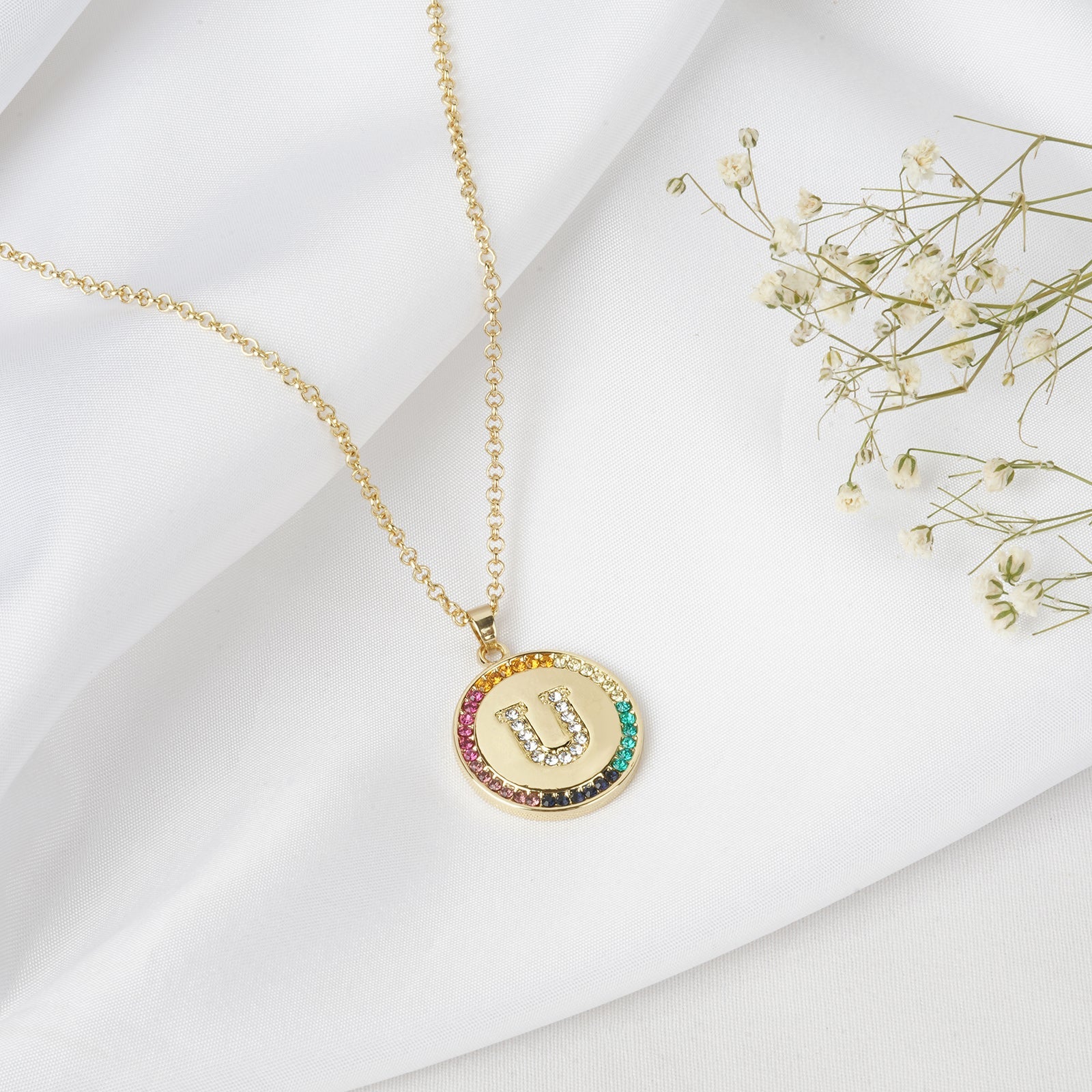 Starlet Alphabet U Necklace