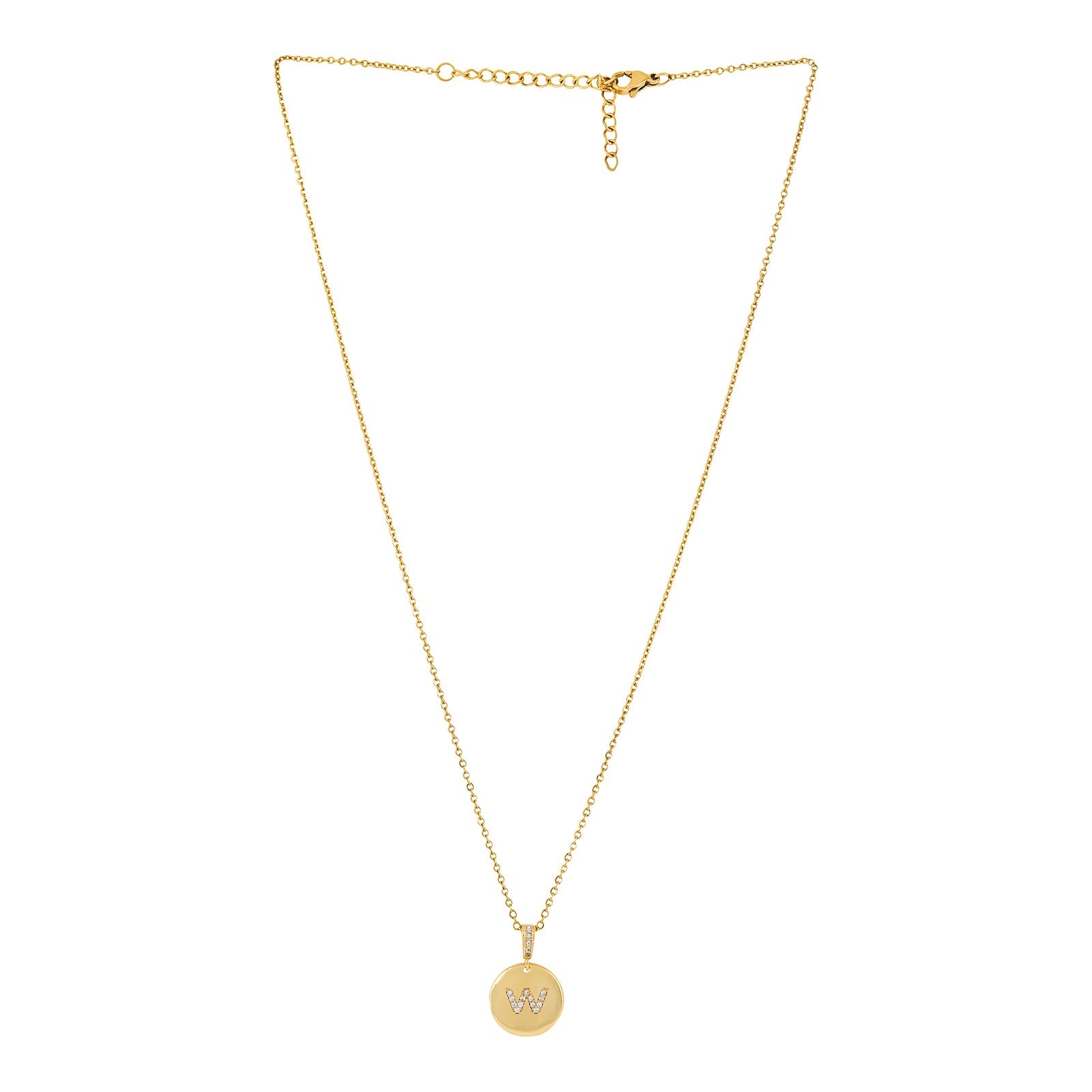 Silken Alphabet W Necklace