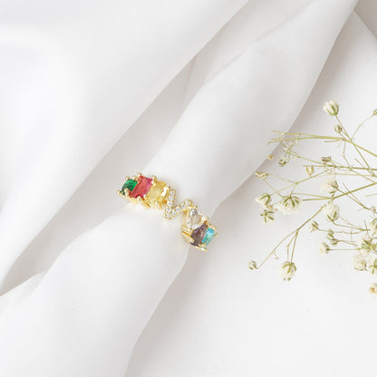 Lowe Multicolour Alphabet V Ring