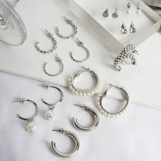 Gleefully Yours Silver Earring Set