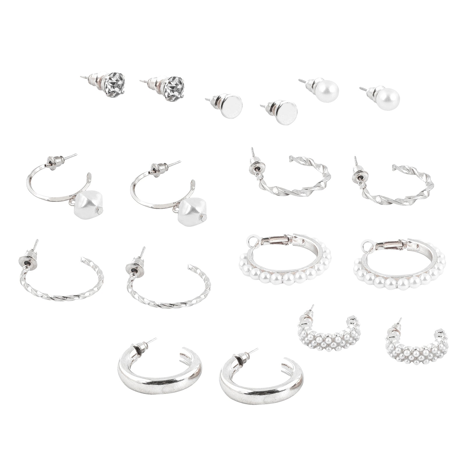 Gleefully Yours Silver Earring Set