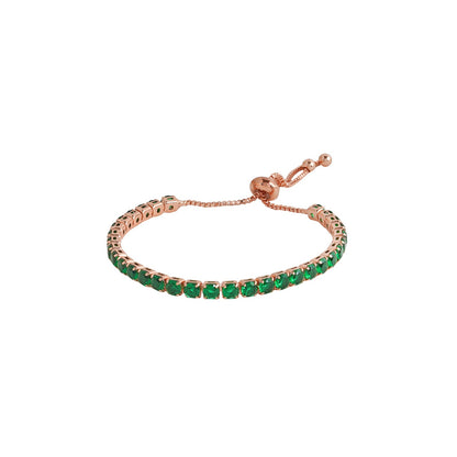 Nora  Gold Tennis Green Bracelet