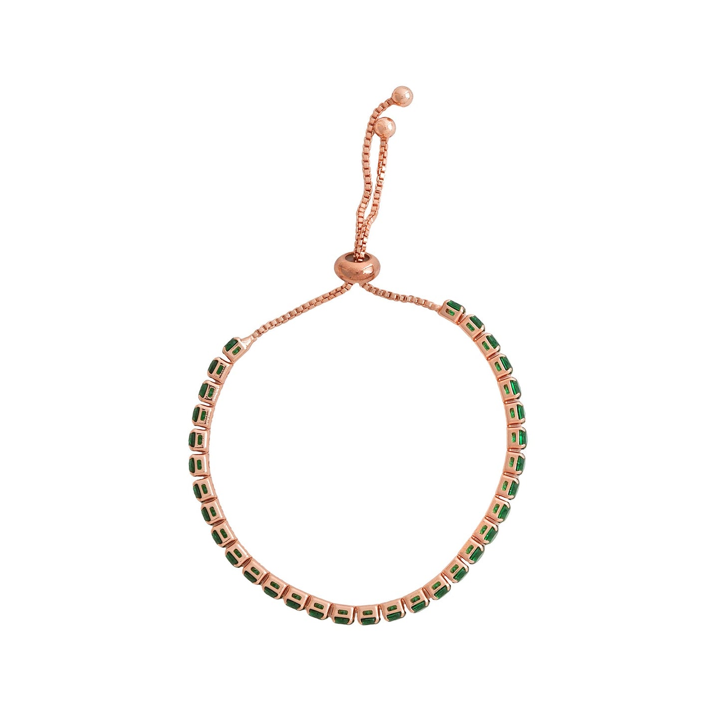 Nora  Gold Tennis Green Bracelet