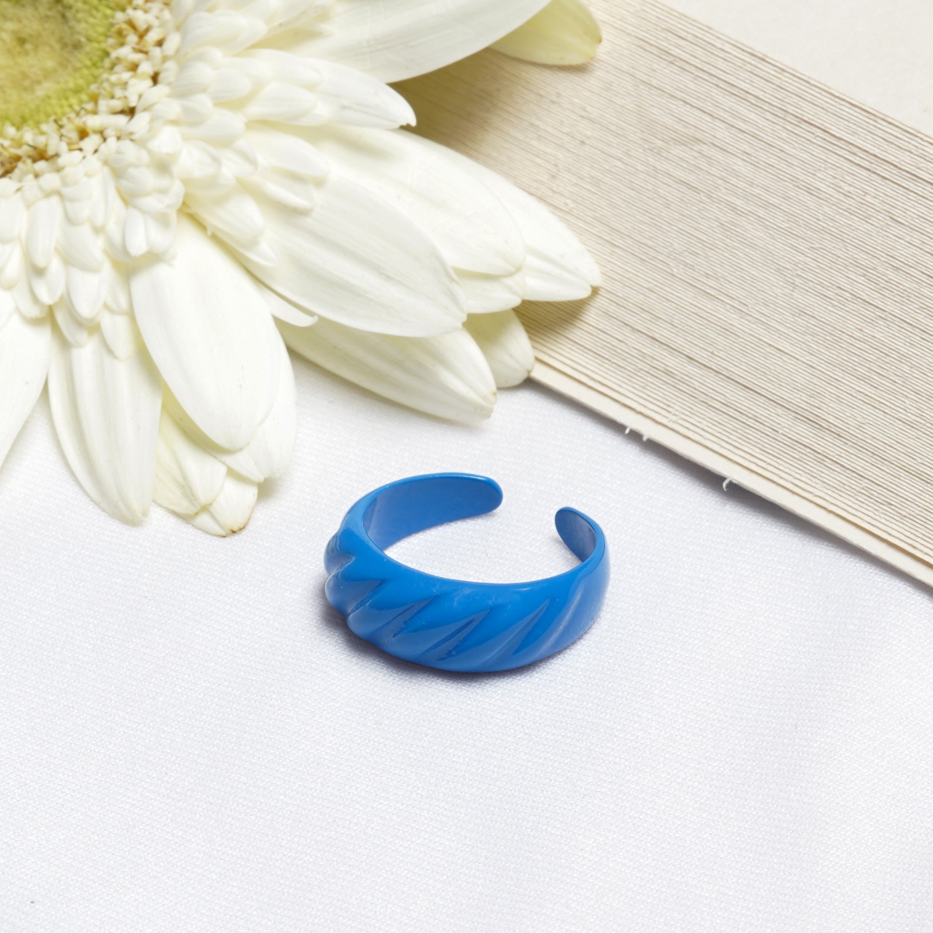 Dark Blue Truffle Croissant Ring