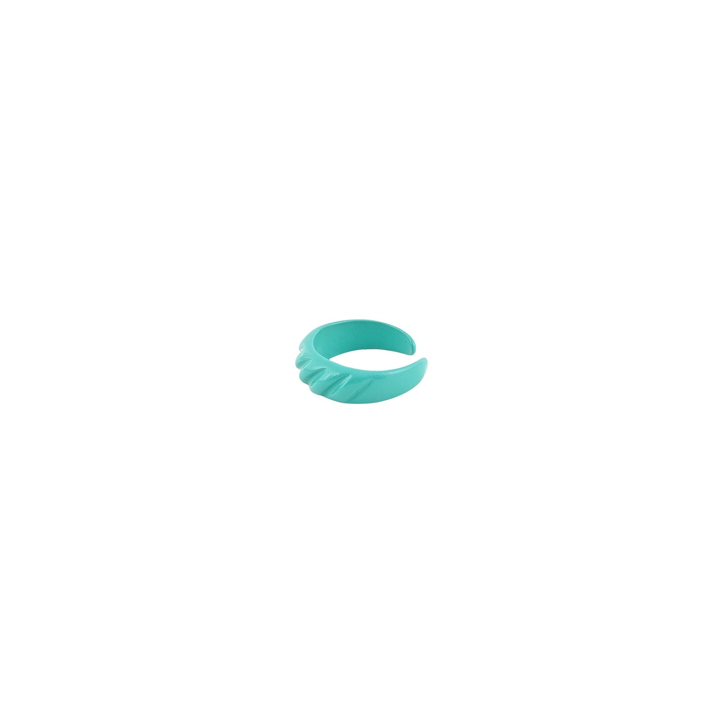 Turquoise Truffle Croissant Ring