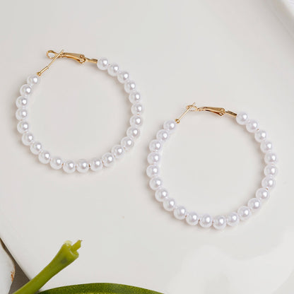 Glitz Pearl Hoop Earrings