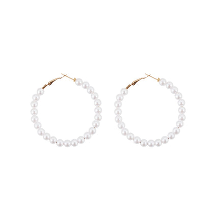 Glitz Pearl Hoop Earrings