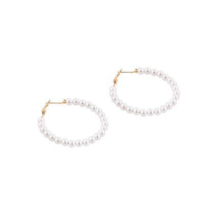 Glitz Pearl Hoop Earrings