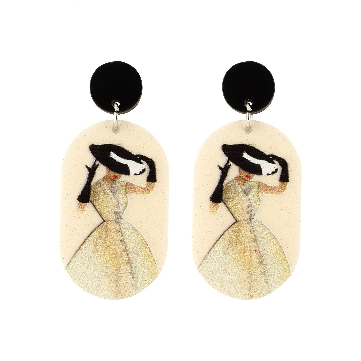 Lady In White Earrings