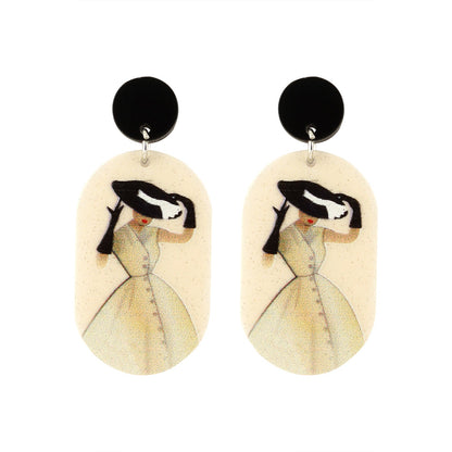Lady In White Earrings
