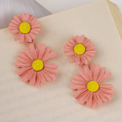 Maci Peach Petal Floral Earring