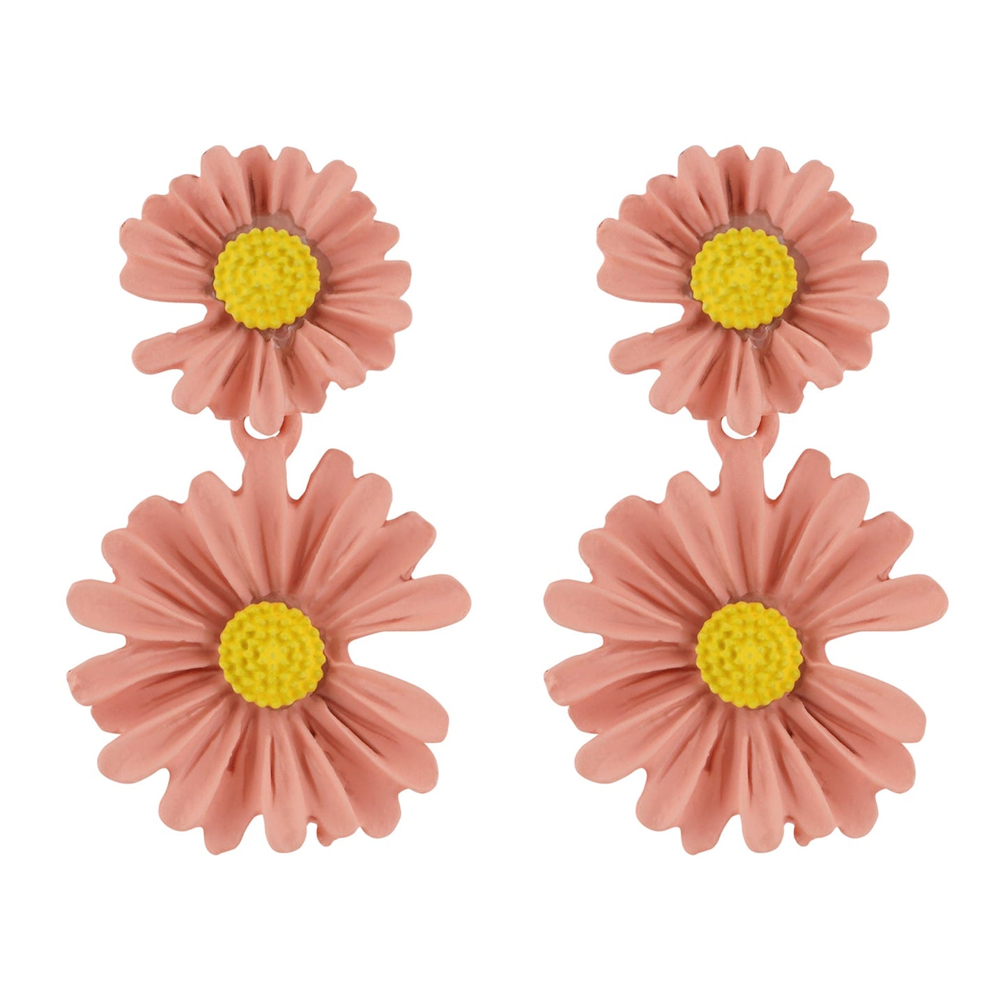 Maci Peach Petal Floral Earring